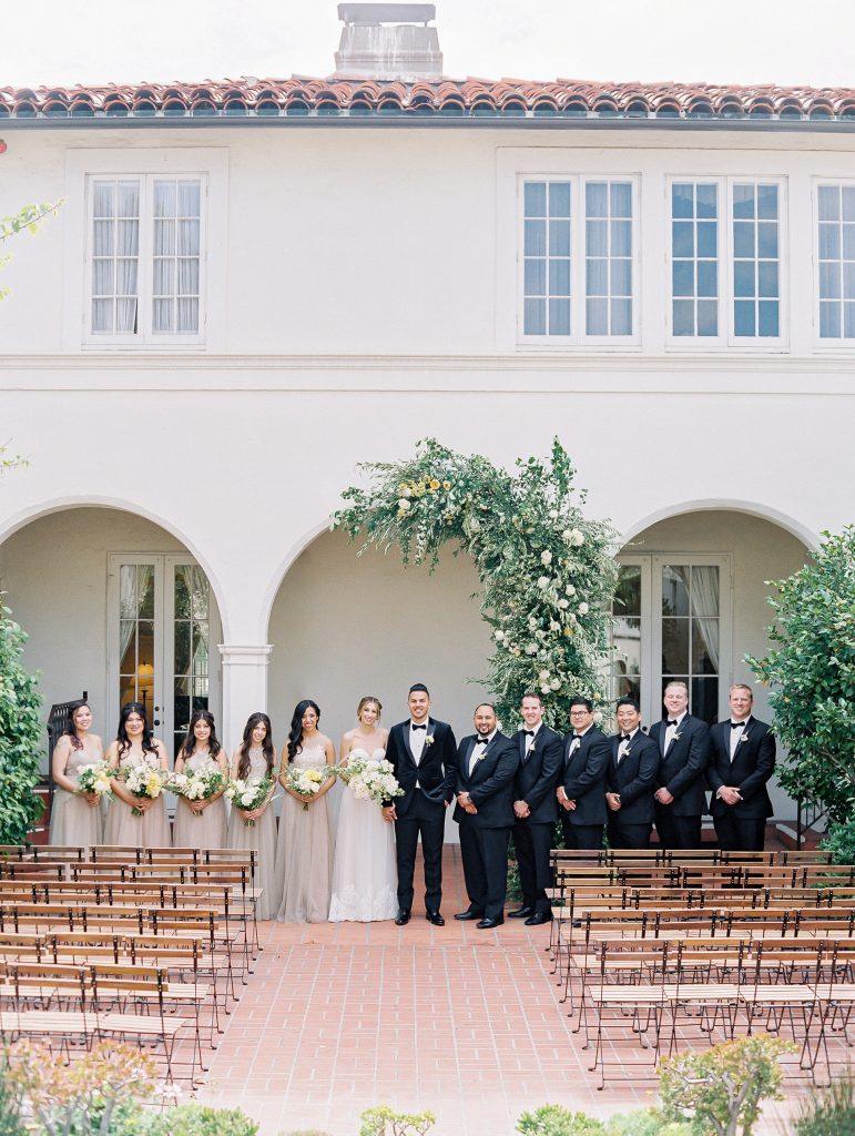 Darlington House in La Jolla wedding bridal party photo