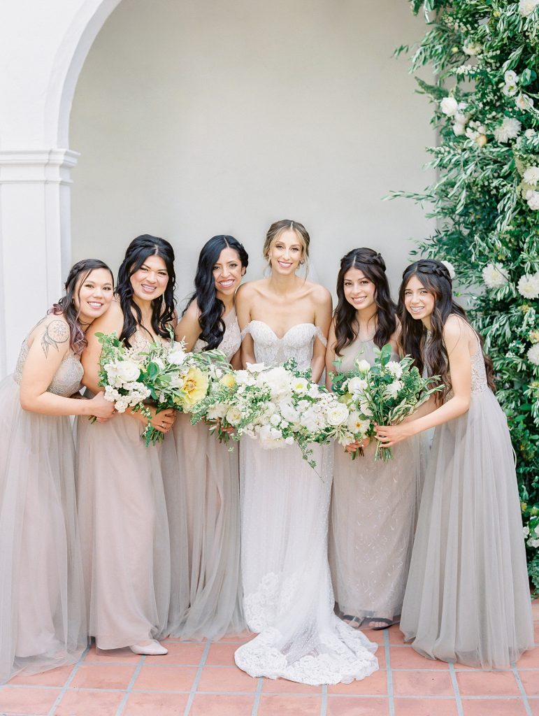 Darlington House in La Jolla wedding bride and bridesmaids photo