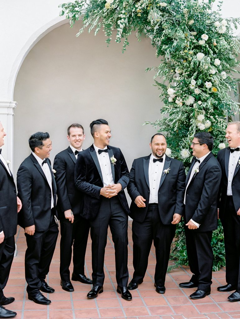 Darlington House in La Jolla wedding groomsmen and groom portrait photo
