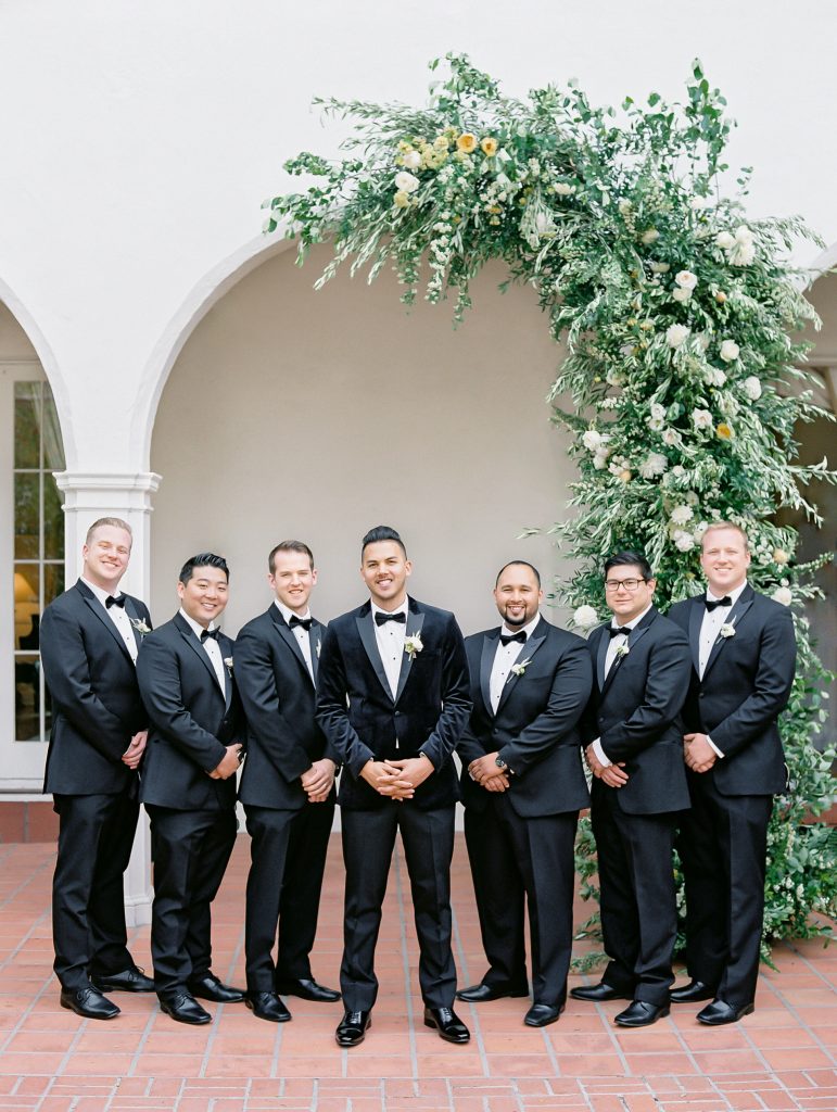 Darlington House in La Jolla wedding groomsmen and groom portrait photo